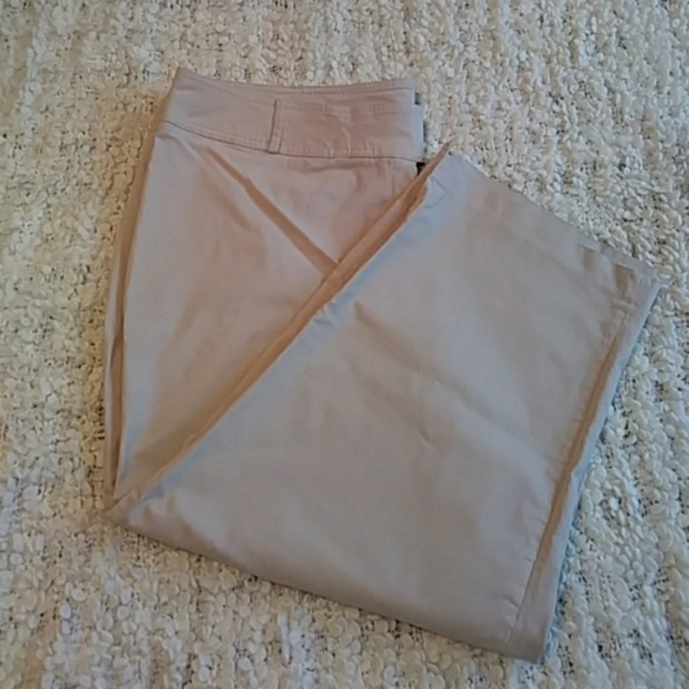 Lane Bryant Cream Capris with Smooth Fabric and Straight Fit